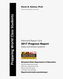 2017 Report Cover Image - Maryland Report Card Size, HD Png Download, Free Download