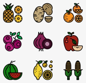 Cartoon Fruits And Vegetables Png, Transparent Png, Free Download
