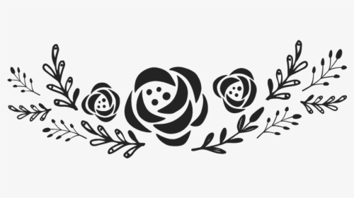 Flower Garland Clipart Black And White, HD Png Download, Free Download