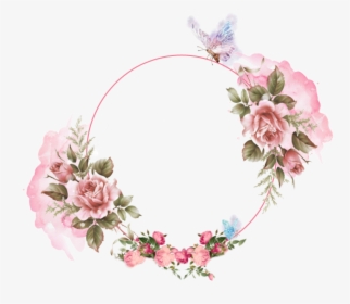 #garland #pink #watercolor #romantic #flower #butterfly - Artificial Flower, HD Png Download, Free Download