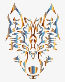Chromatic Symmetric Tribal Wolf 2 No Background Clip - Wolf Logo No Background, HD Png Download, Free Download