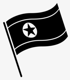 Flag Of North Korea Rubber Stamp - North Korean Flag Black And White, HD Png Download, Free Download
