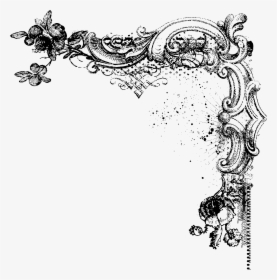 Jpg Black And White Stock Decorative Page Borders Vintage - Decorative Page Corner Borders, HD Png Download, Free Download