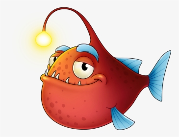 Transparent Angler Fish Clipart - Angler Fish Cartoon, HD Png Download, Free Download