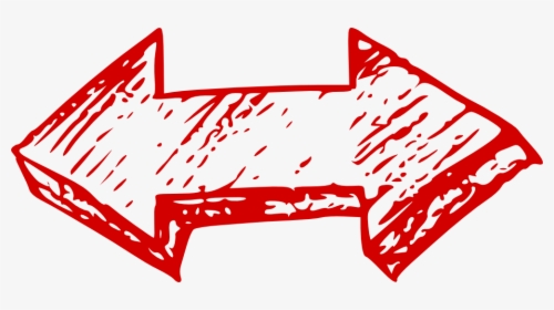 Double Red Arrow Doodle - Two Way Arrow Png, Transparent Png, Free Download