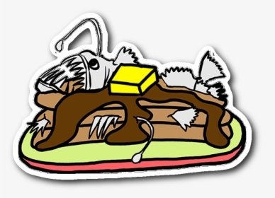 Anglerfish Pancakes Vinyl Sticker - Pancake Animation, HD Png Download, Free Download