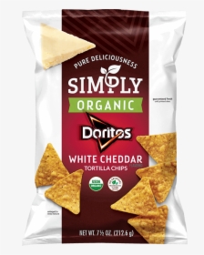 Simply Organic White Cheddar Flavored Tortilla Chips - Organic White Cheddar Doritos, HD Png Download, Free Download