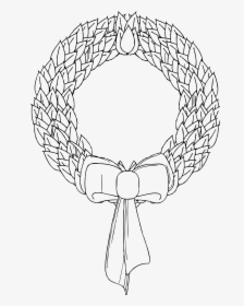 Transparent Christmas Wreath Clipart Black And White - Christmas Wreath Png Black And White, Png Download, Free Download
