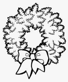 Wreath, Tribute, Floral, Cemetery, Memorial, Death - Christmas Wreath Black And White Clipart, HD Png Download, Free Download