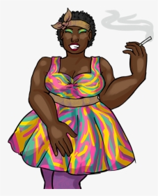 Art Transparent Black Woman Black Lady 50s Dress - Transparent Black Lady Png, Png Download, Free Download