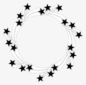 Transparent Christmas Wreath Clip Art - Stars Clipart Black And White Border, HD Png Download, Free Download