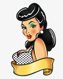 Black Hair Bettie Bang Paige Style Greaser - Black Hair Pinup Girl, HD Png Download, Free Download