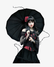 #mq #black #lady #girl #woman #umbrella #gothic - Girl, HD Png Download, Free Download