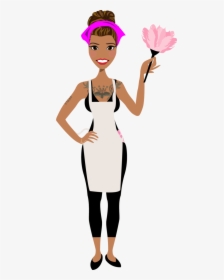 Custom Portrait Illustration Of - Cleaning Lady Cartoon Png, Transparent Png, Free Download