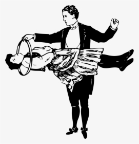 Circus Magician And Lady Clip Arts - Magician Black And White, HD Png Download, Free Download