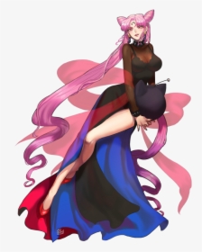 Black Lady, Chibi Usa, And Luna-p Drawn By Alraco - Sailor Moon Black Lady Full Body, HD Png Download, Free Download