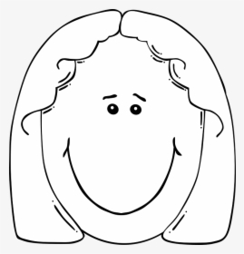 Lady Smile Clipart Black And White - Girl Smiley Face Clipart Black And White, HD Png Download, Free Download
