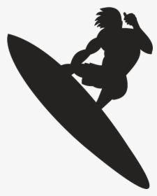 Big Wave Surfing Surfboard - Surfer Silhouette, HD Png Download, Free Download
