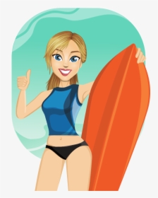 Girl Surfing Png Background Image - Girl Surfer Clip Art, Transparent Png, Free Download