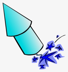 Clipart Fireworks Vector - Blue Rocket Fireworks, HD Png Download, Free Download