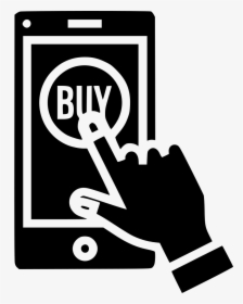 Mobile Online Store Shop Buy Sell Product Hand Gesture - Buy Sell White Icon Png, Transparent Png, Free Download