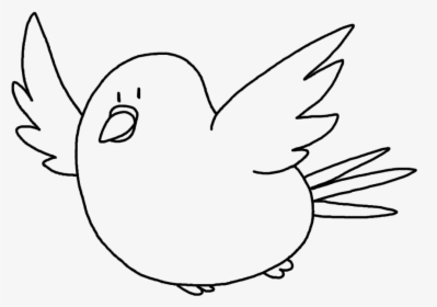 Flying Owl Line Drawing - Cartoon Drawing Of A Bird, HD Png Download, Free Download