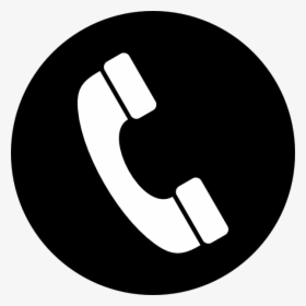 Phone Icon In A Circle - Phone Icon Black Png, Transparent Png, Free Download