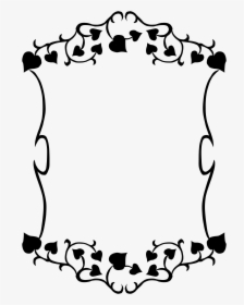 Flower Border Png Black And White, Transparent Png, Free Download