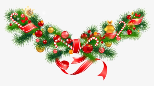 Transparent Christmas Pine Garland With Ornaments Clipart - Transparent Christmas Decoration Clipart, HD Png Download, Free Download