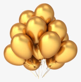 Gold Balloons Png - Gold Birthday Hat Png, Transparent Png, Free Download