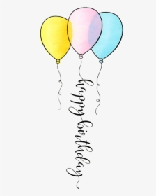 Ballon Drawing Birthday Balloon - Happy Birthday Balloons Drawing, HD Png Download, Free Download