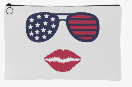 Patriotic Stars & Stripes Sunglasses & Lips - Lips Clip Art, HD Png Download, Free Download