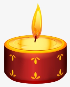 Red Candle Clip Art Clipart Free Download - Diwali Candle Transparent Background, HD Png Download, Free Download