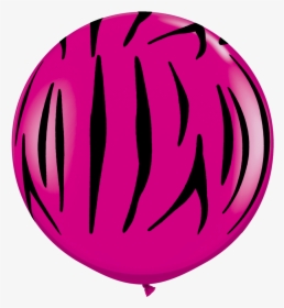 3ft Zebra Stripes A Round Wild Berry Latex Balloons - Balloon, HD Png Download, Free Download
