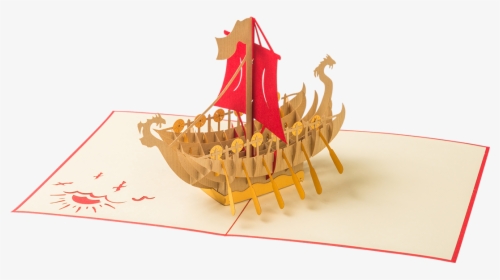 Bold A 3-d Teak Viking Ship In Startling Detail, With - Carrack, HD Png Download, Free Download