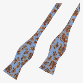 Bow Tie Silk Blue Paisley - Paisley, HD Png Download, Free Download