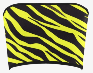 Neon Yellow Zebra Stripes Bandeau Top - Illustration, HD Png Download, Free Download