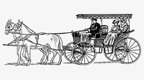 Horse Carriage Surrey Wagon Drawing Cc0 - Horse Carriage Drawing, HD Png Download, Free Download
