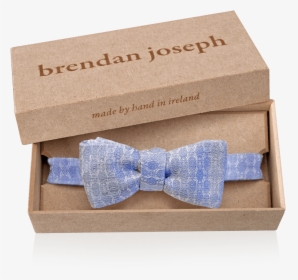 Light Blue Handmade Linen And Silk Self-tie Bow Tie - Wooden Box For Bow Ties, HD Png Download, Free Download