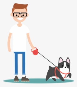 Walking Dog Cartoon Png , Png Download - Dog Walker Png, Transparent Png, Free Download