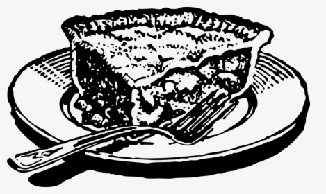 Slice, Pie, Black, Dessert, Piece, Food, Plate, Crust - Pie Drawing Png, Transparent Png, Free Download