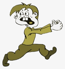 Cartoon Person Running Away - Running Kid Clipart Png, Transparent Png, Free Download
