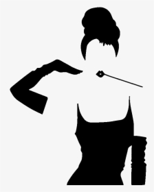 Sticker Silhouette Femme Elegante Ambiance Sticker - Audrey Hepburn Silhouette Vector, HD Png Download, Free Download