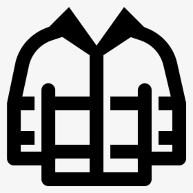 Coat Icon Free Download - Firefighter Jacket Black And White Clipart, HD Png Download, Free Download