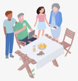 Grandparents And Family - Picnic Table, HD Png Download, Free Download