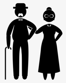 "  Class="lazyload Lazyload Mirage Cloudzoom Featured - Grandma And Grandpa Silhouette, HD Png Download, Free Download