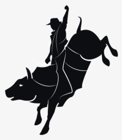 Bull Riding Vector Graphics Clip Art Rodeo - Bull Rider Silhouette, HD Png Download, Free Download