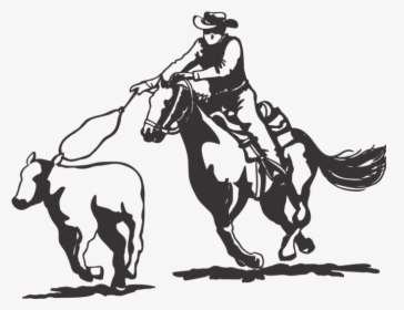 Calf Roping Corriente Rodeo Roping Team Roping Vector - Roping Clipart, HD Png Download, Free Download