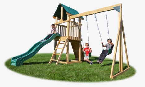 3 Kids Playing On Backyard Playset, HD Png Download, Free Download