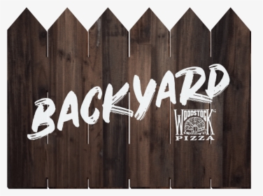 Backyardmockup Finalround Whitetextonfence-min - Woodstock's Pizza, HD Png Download, Free Download